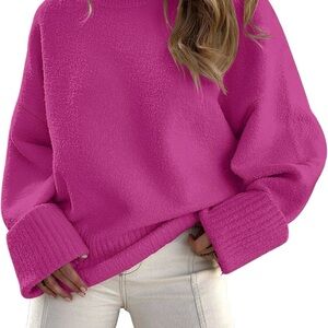 Vibrant Fuchsia Turtleneck Sweater